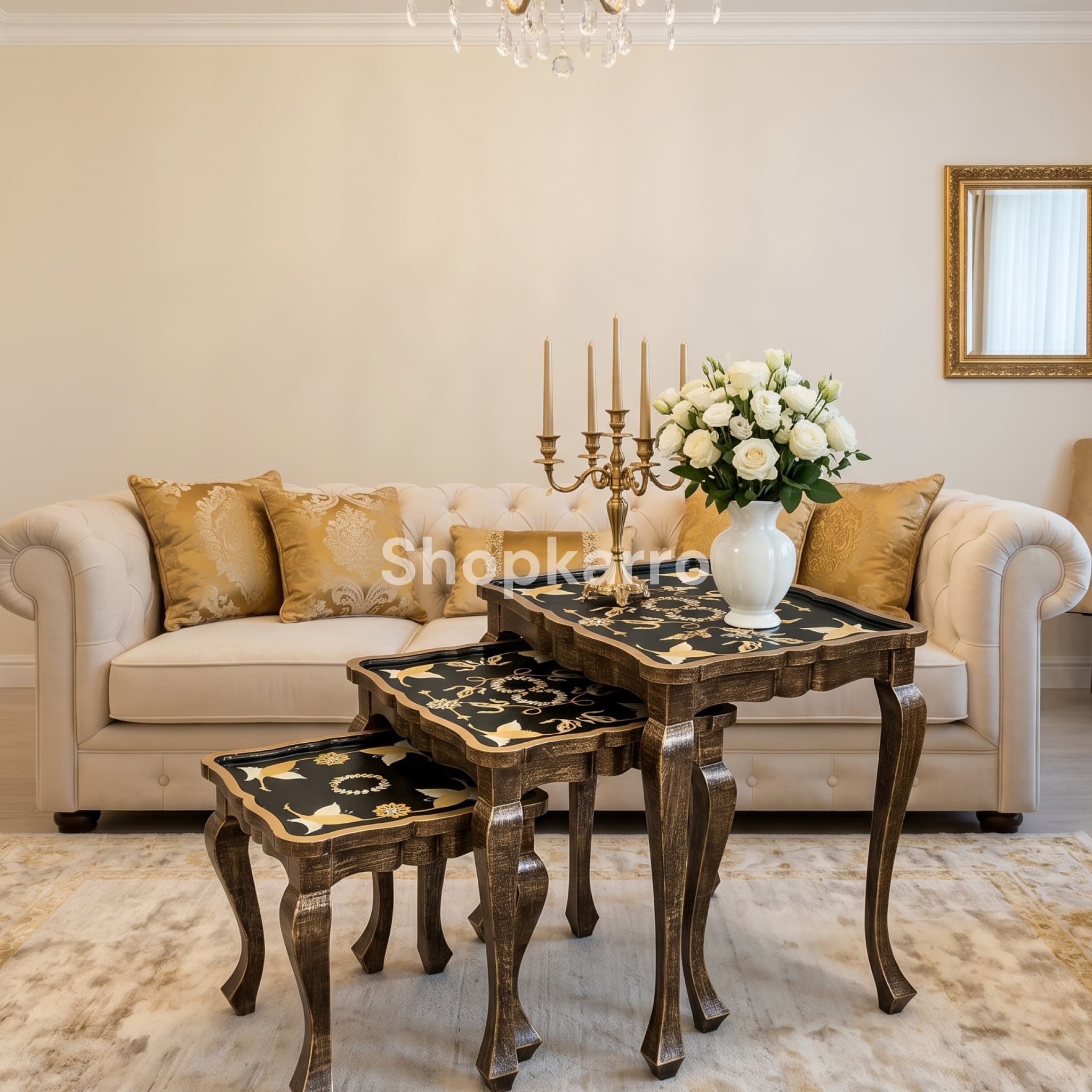 Vintage Gold Nesting Tables
