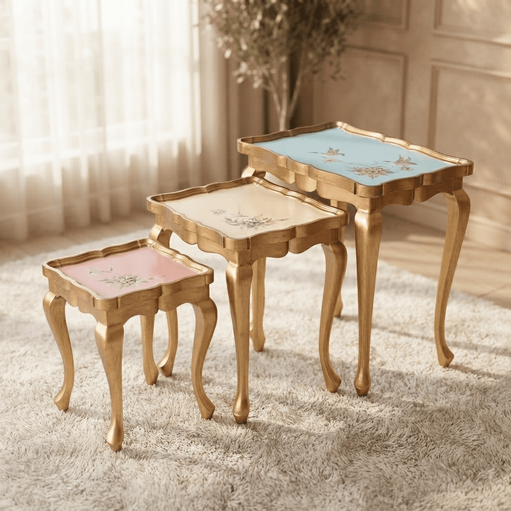Pastel Royale Wooden Nesting Tables