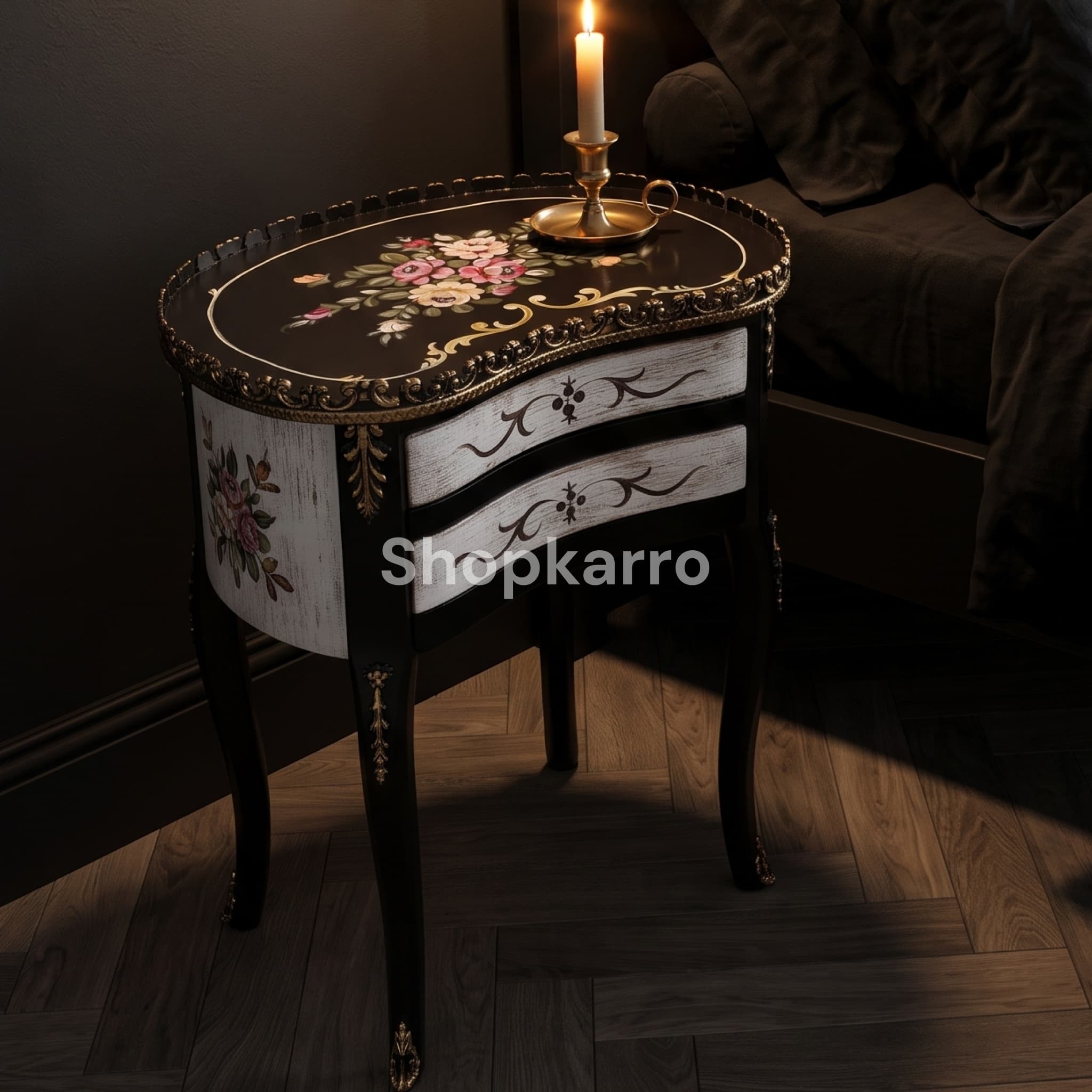 Daisy Blossom Wooden Table