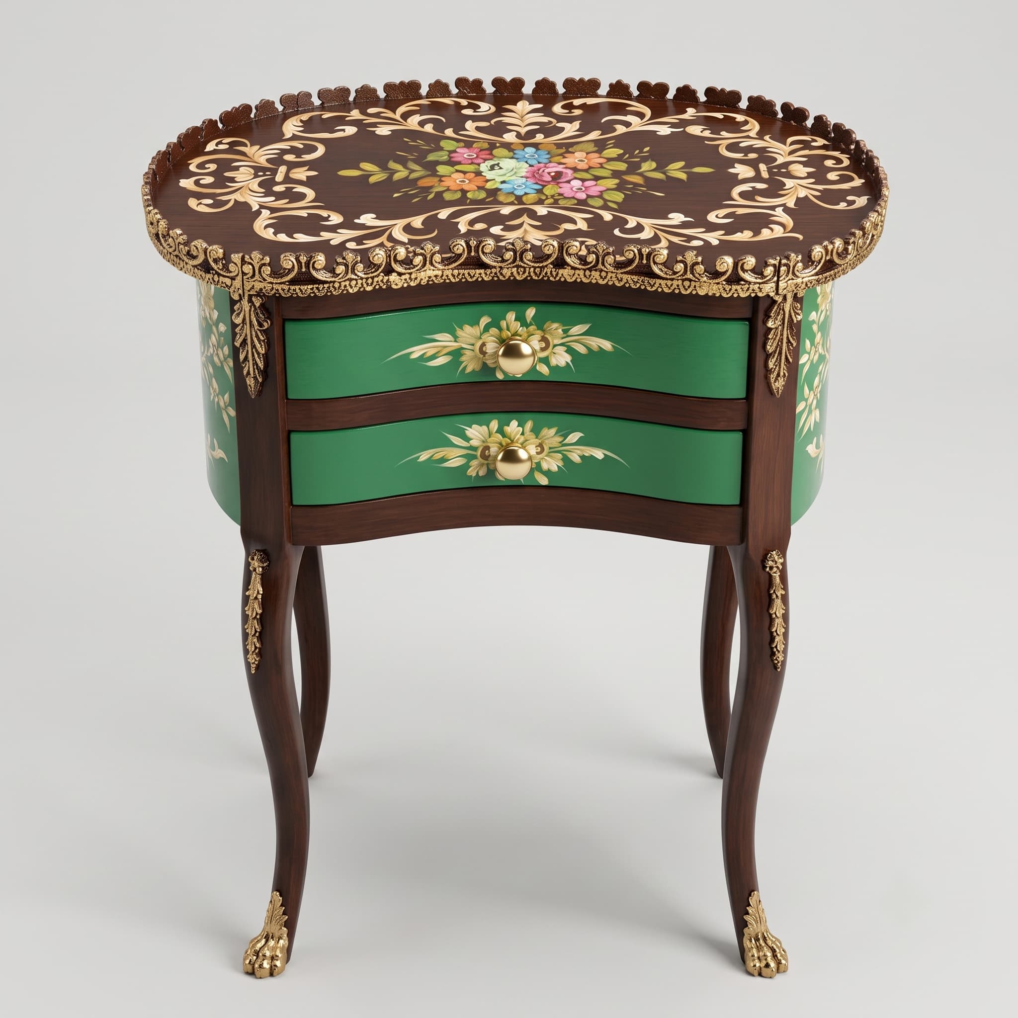 Vintage Jade Wooden Table