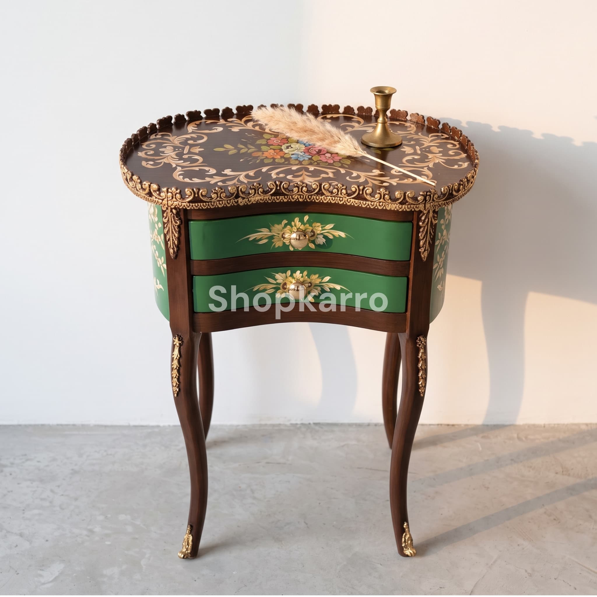 Vintage Jade Wooden Table image 2